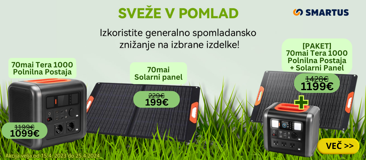 SVEŽE V POMLAD - 70mai Tera 1000 Polnilna postaja + Solarni panel